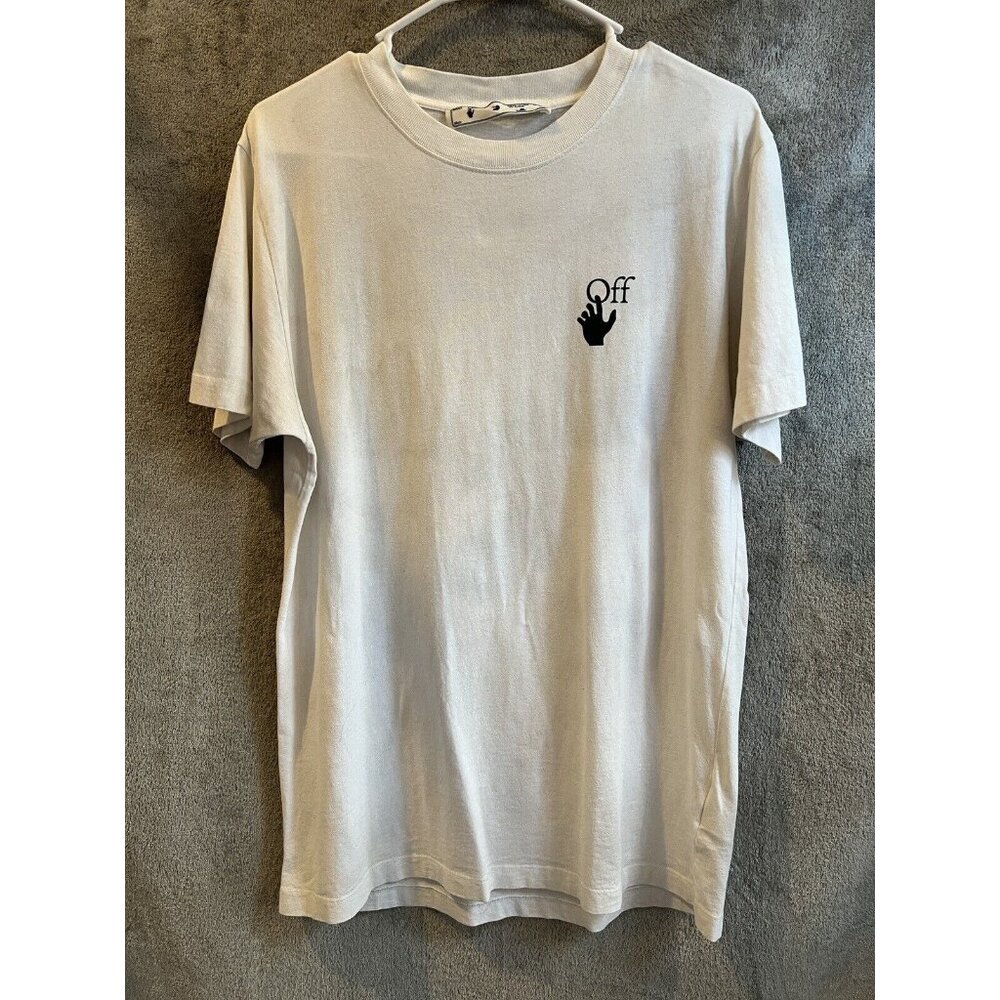 Vtg Off-White Size Small Authentic Bubble Arrows Slim Fit T-Shirt 2013